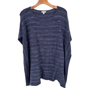 Pure Jill Womens Striped Blue Knit Top sweater Cotton size medium s/m
